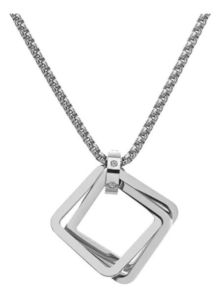 Men & Boys Silver Pendant Interlocking Triple Square Locket