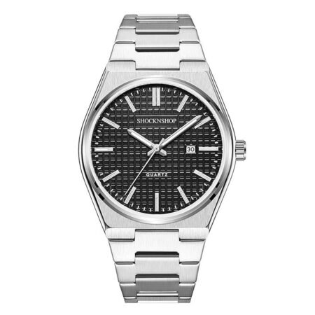 Silver Date Strap Analog Watch for Men & Boys