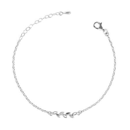Clara 925 Sterling Silver Leaf Bracelet Adjustable for women & girls