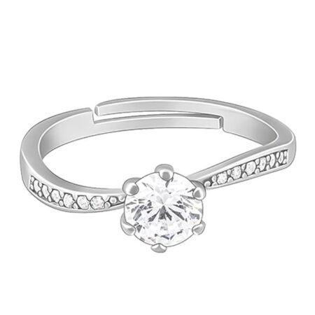 GIVA 925 Silver Waver Glam Ring Adjustable for Women & Girls