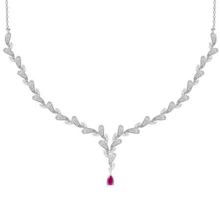 GIVA 925 Silver Ruby Detail Necklace to Gift Women & Girls