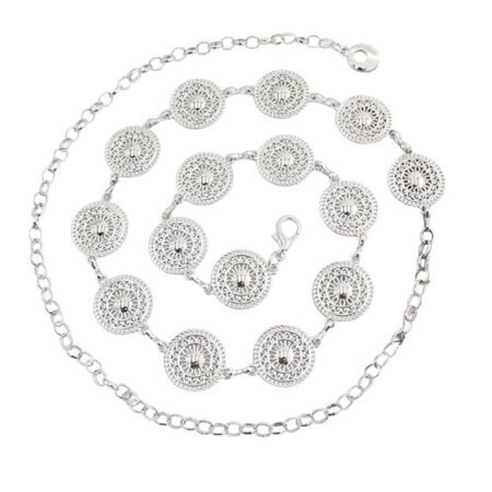 SYGA Women's Silver Waist Chain with Round Decorative