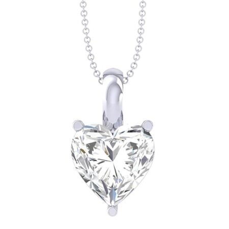 Clara 92.5 Sterling Silver Heart Solitaire Pendant for Women & Girls