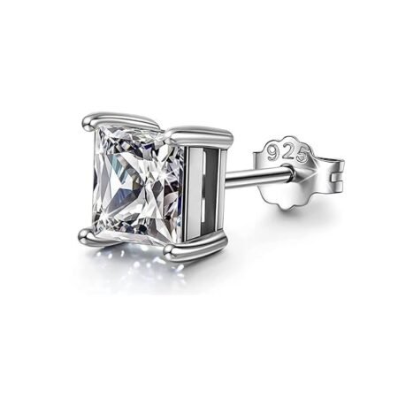 Sterling Silver Diamond like  Sparkling Zirconia Stud for Men & Boys